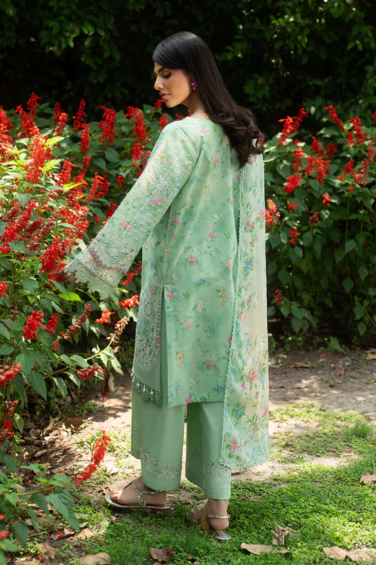 NAQSHI luxury mint green embroidered 3 piece suit for women